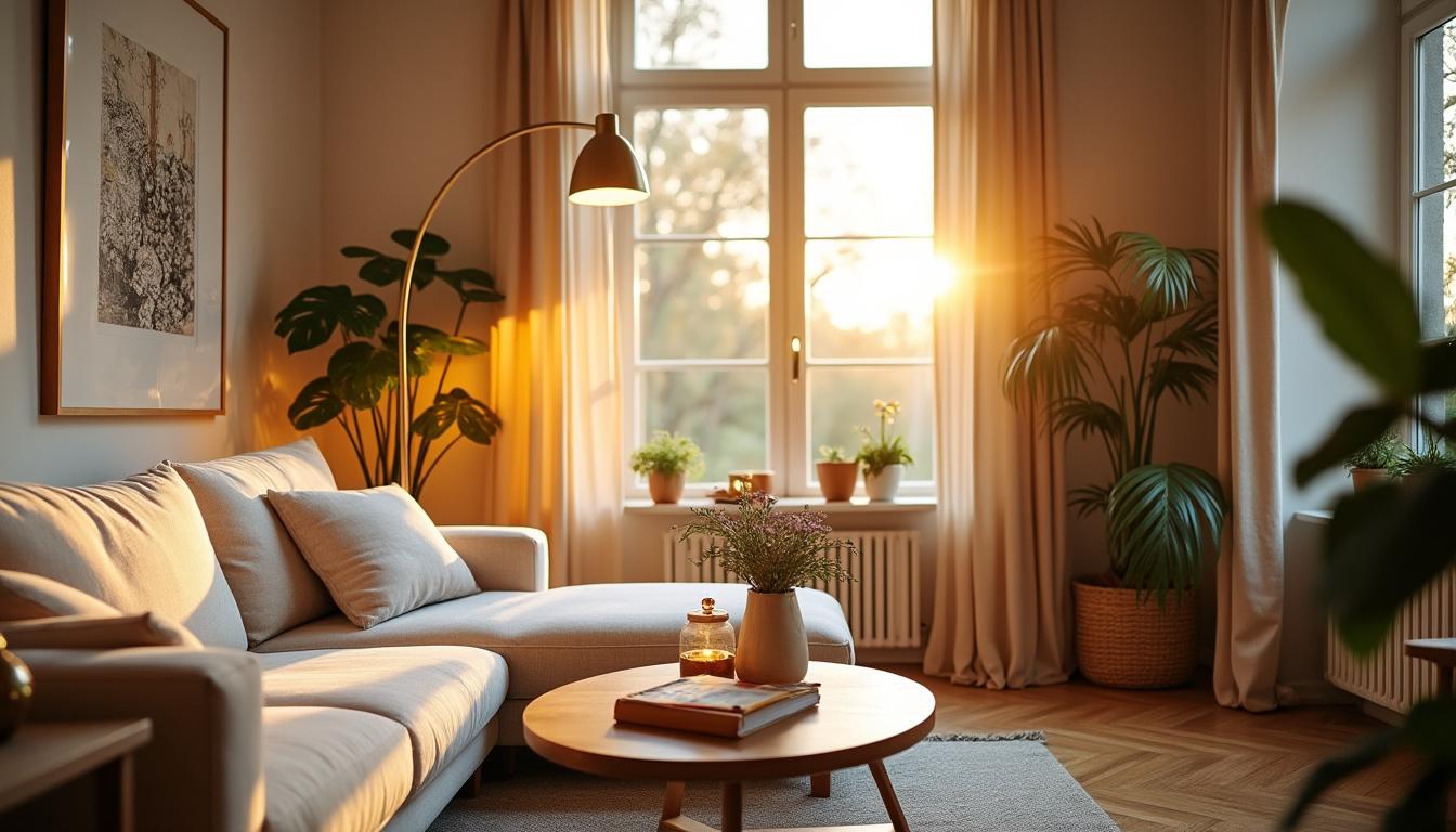 Salon bien éclairé — luminaire design