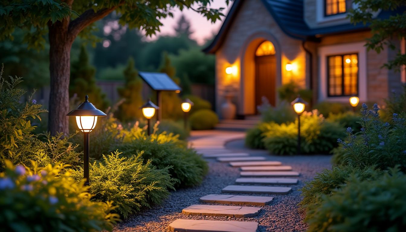 découvrez notre sélection d'éclairages solaires pour sublimer votre jardin et votre extérieur. éco-responsables et faciles à installer, ils illuminent vos espaces tout en respectant l’environnement.