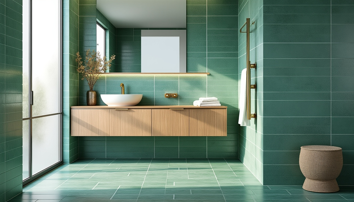 découvrez des idées originales et inspirantes pour intégrer le carrelage vert dans votre salle de bains, apportant fraîcheur et élégance à votre espace.