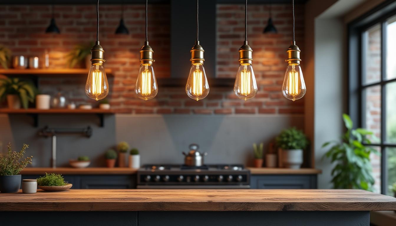 découvrez l'éclairage industriel alliant laiton, métal noir et ampoules à filament pour un style vintage et robuste, idéal pour sublimer vos espaces industriels ou modernes.
