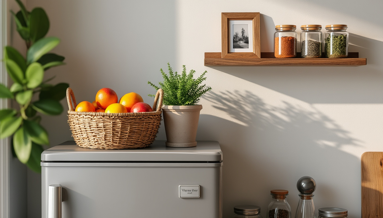découvrez comment transformer le dessus de votre frigo en un espace déco astucieux et tendance pour optimiser votre cuisine avec style et praticité.
