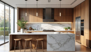 découvrez 15 idées inspirantes pour sublimer votre cuisine avec l'élégance du marbre et la chaleur du bois. adoptez un style unique et raffiné alliant modernité et authenticité.