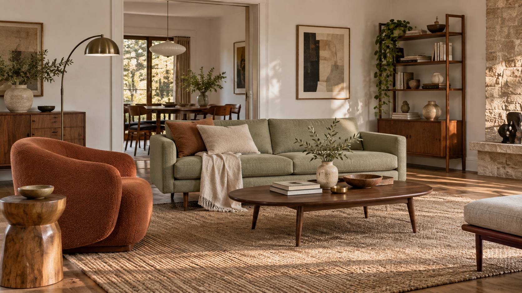Illustration éditoriale du sujet : Astuces pour une déco salon vintage mêlant charme rétro et élégance intemporelle