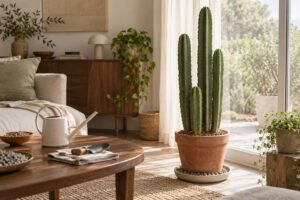 Illustration éditoriale du sujet : Guide pratique pour planter et prendre soin du Cactus de San Pedro