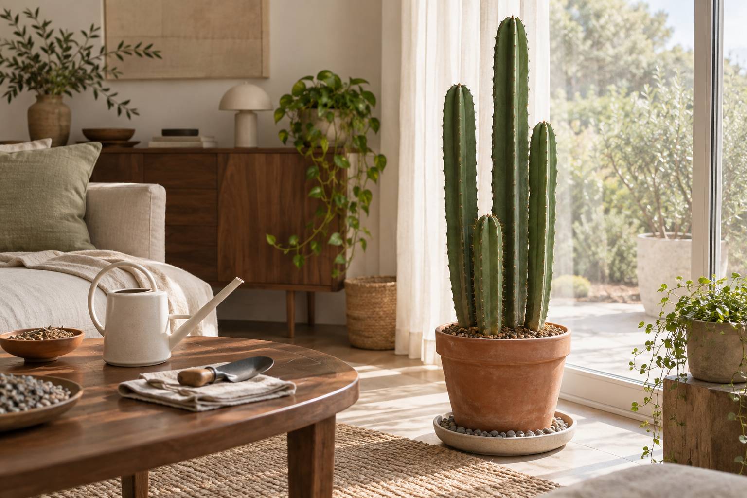 Illustration éditoriale du sujet : Guide pratique pour planter et prendre soin du Cactus de San Pedro